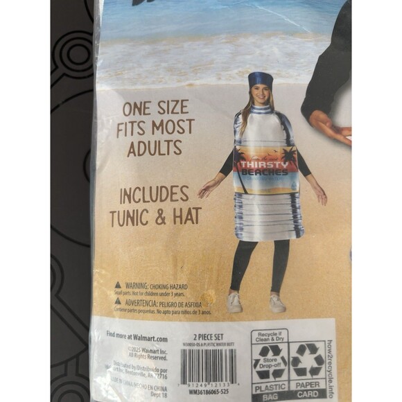 Plastic Water Bottle Includes Tunic & Hat Costume Size Adult Size Fits Small-XL - Picture 2 of 7